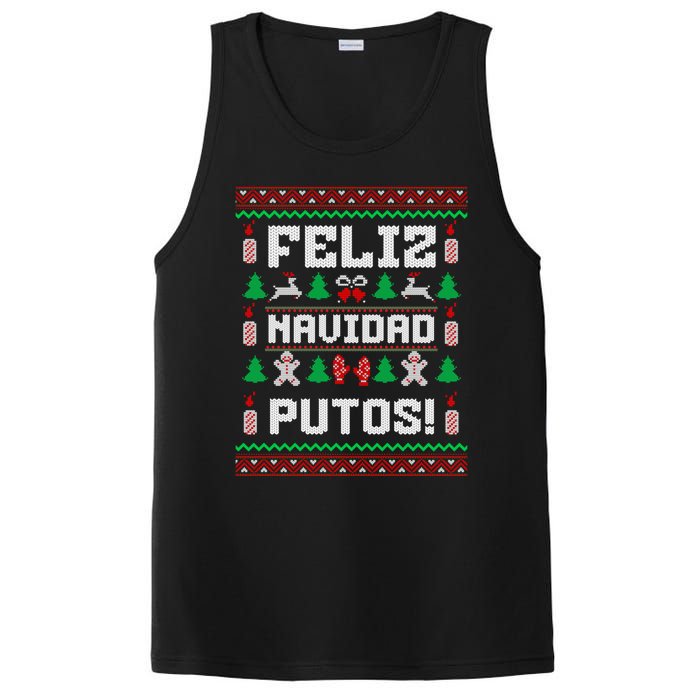 Feliz Navidad Putos Funny Christmas Sweater Design Sweatshirt PosiCharge Competitor Tank