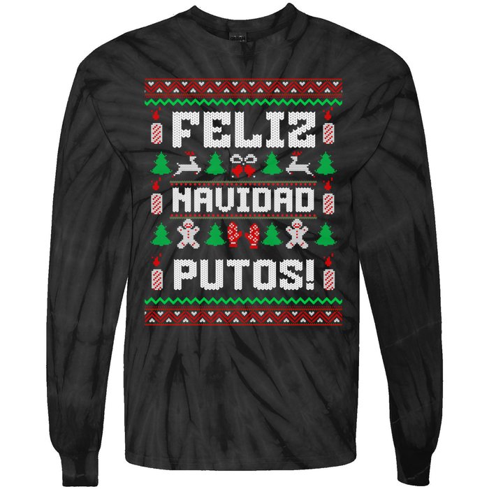 Feliz Navidad Putos Funny Christmas Sweater Design Sweatshirt Tie-Dye Long Sleeve Shirt