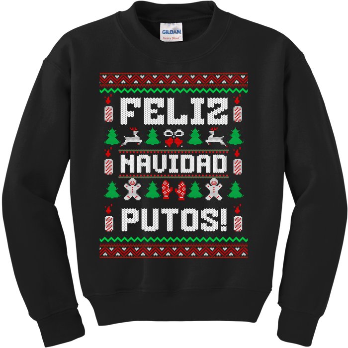 Feliz Navidad Putos Funny Christmas Sweater Design Sweatshirt Kids Sweatshirt