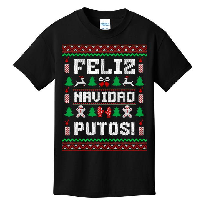 Feliz Navidad Putos Funny Christmas Sweater Design Sweatshirt Kids T-Shirt