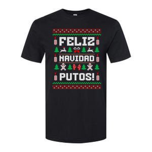 Feliz Navidad Putos Funny Christmas Sweater Design Sweatshirt Softstyle CVC T-Shirt