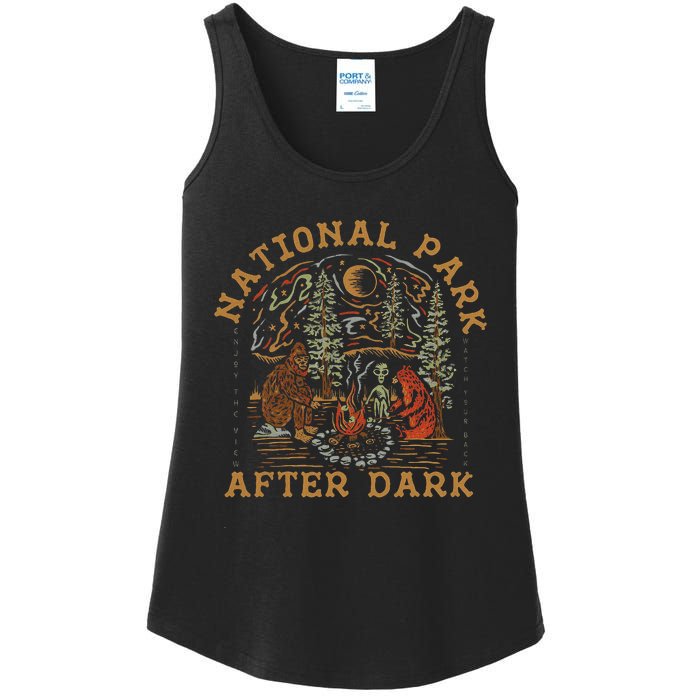 Funny National Park After Dark Adventure Ladies Essential Tank