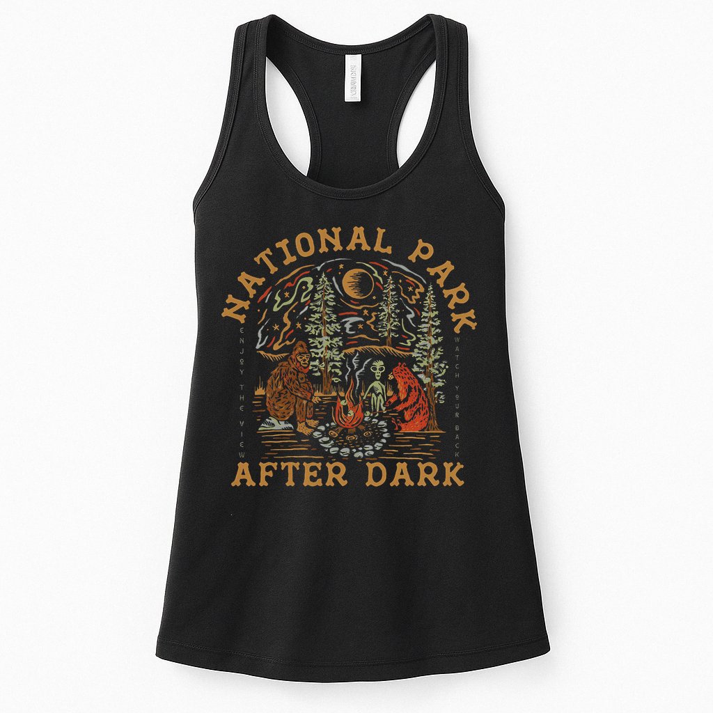 Funny National Park After Dark Adventure Womens Tank Top