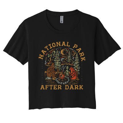 Funny National Park After Dark Adventure Women's Crop Top Tee