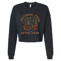 Funny National Park After Dark Adventure Cropped Pullover Crew