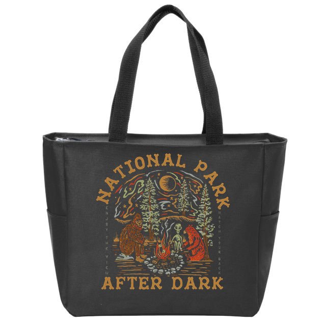 Funny National Park After Dark Adventure Zip Tote Bag