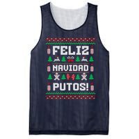 Feliz Navidad Putos Funny Mexican Christmas Sweater Design Mesh Reversible Basketball Jersey Tank