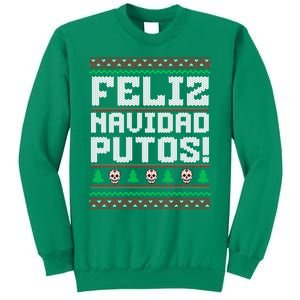 Feliz Navidad Putos Funny Mexican Christmas Sweater Sweatshirt