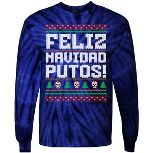 Feliz Navidad Putos Funny Mexican Christmas Sweater Tie-Dye Long Sleeve Shirt