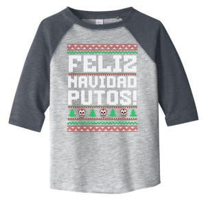 Feliz Navidad Putos Funny Mexican Christmas Sweater Toddler Fine Jersey T-Shirt