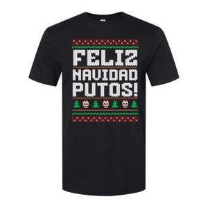 Feliz Navidad Putos Funny Mexican Christmas Sweater Softstyle CVC T-Shirt