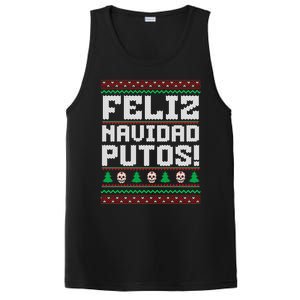 Feliz Navidad Putos Funny Mexican Christmas Sweater PosiCharge Competitor Tank