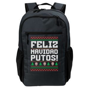 Feliz Navidad Putos Funny Mexican Christmas Sweater Daily Commute Backpack