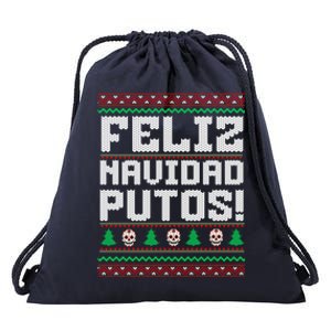 Feliz Navidad Putos Funny Mexican Christmas Sweater Drawstring Bag