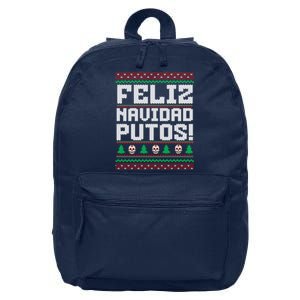 Feliz Navidad Putos Funny Mexican Christmas Sweater 16 in Basic Backpack