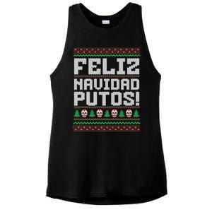 Feliz Navidad Putos Mexican Christmas Sweater Funny Ladies PosiCharge Tri-Blend Wicking Tank