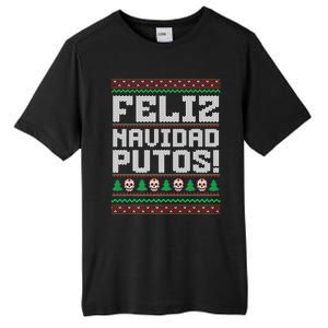 Feliz Navidad Putos Mexican Christmas Sweater Funny Tall Fusion ChromaSoft Performance T-Shirt