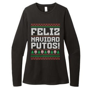 Feliz Navidad Putos Mexican Christmas Sweater Funny Womens CVC Long Sleeve Shirt