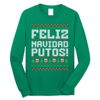 Feliz Navidad Putos Mexican Christmas Sweater Funny Long Sleeve Shirt