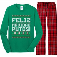 Feliz Navidad Putos Mexican Christmas Sweater Funny Long Sleeve Pajama Set