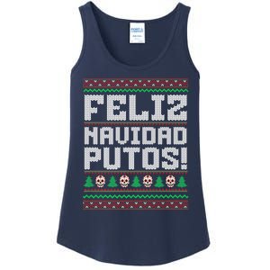 Feliz Navidad Putos Mexican Christmas Sweater Funny Ladies Essential Tank