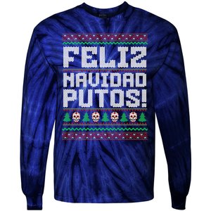 Feliz Navidad Putos Mexican Christmas Sweater Funny Tie-Dye Long Sleeve Shirt