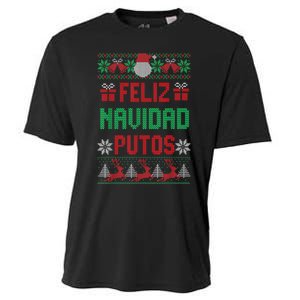 Feliz Navidad Putos Ugly Mexican Christmas Sweater Funny Cooling Performance Crew T-Shirt