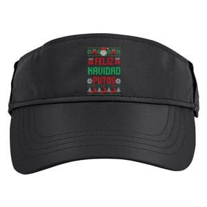 Feliz Navidad Putos Ugly Mexican Christmas Sweater Funny Adult Drive Performance Visor