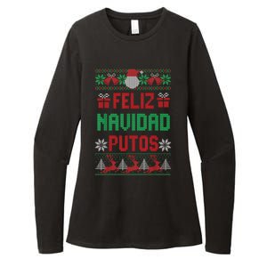 Feliz Navidad Putos Ugly Mexican Christmas Sweater Funny Womens CVC Long Sleeve Shirt