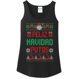 Feliz Navidad Putos Ugly Mexican Christmas Sweater Funny Ladies Essential Tank