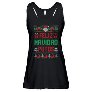 Feliz Navidad Putos Ugly Mexican Christmas Sweater Funny Ladies Essential Flowy Tank