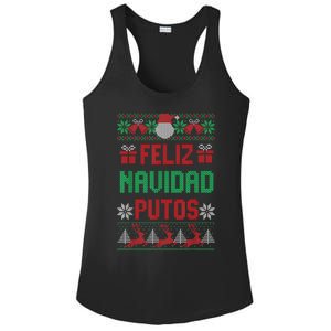 Feliz Navidad Putos Ugly Mexican Christmas Sweater Funny Ladies PosiCharge Competitor Racerback Tank