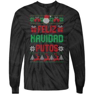 Feliz Navidad Putos Ugly Mexican Christmas Sweater Funny Tie-Dye Long Sleeve Shirt