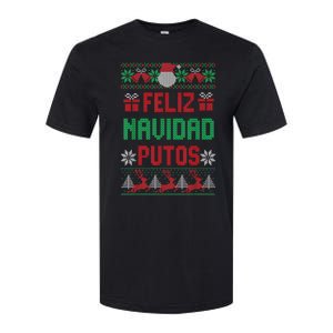 Feliz Navidad Putos Ugly Mexican Christmas Sweater Funny Softstyle CVC T-Shirt