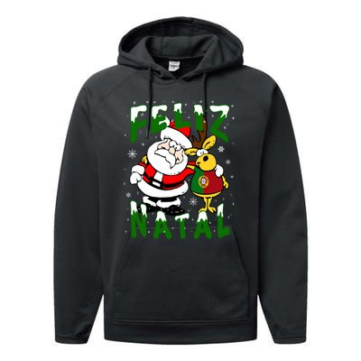 Feliz Natal Portugal Christmas Portuguese Xmas Gift Performance Fleece Hoodie