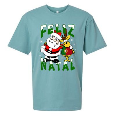 Feliz Natal Portugal Christmas Portuguese Xmas Gift Sueded Cloud Jersey T-Shirt