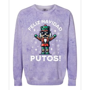 Feliz Navidad Putos Nutcracker Funny Christmas Colorblast Crewneck Sweatshirt