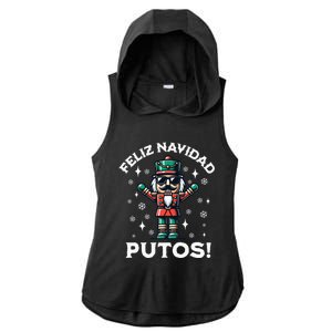 Feliz Navidad Putos Nutcracker Funny Christmas Ladies PosiCharge Tri-Blend Wicking Draft Hoodie Tank