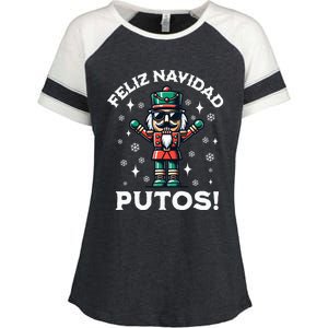 Feliz Navidad Putos Nutcracker Funny Christmas Enza Ladies Jersey Colorblock Tee