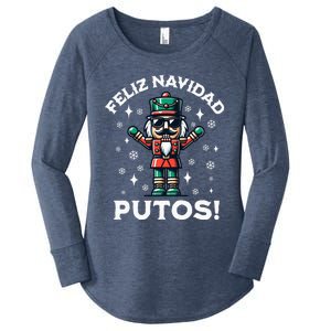 Feliz Navidad Putos Nutcracker Funny Christmas Women's Perfect Tri Tunic Long Sleeve Shirt