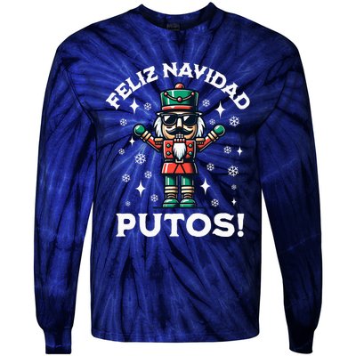 Feliz Navidad Putos Nutcracker Funny Christmas Tie-Dye Long Sleeve Shirt