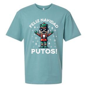 Feliz Navidad Putos Nutcracker Funny Christmas Sueded Cloud Jersey T-Shirt