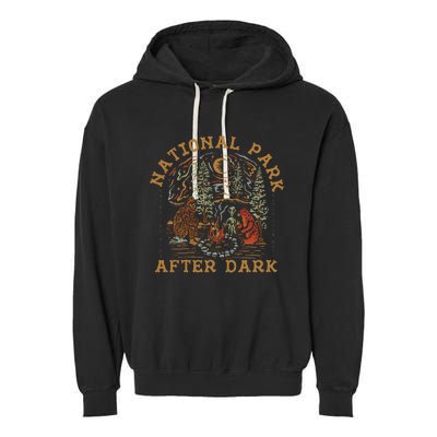 Funny National Park After Dark Garment-Dyed Fleece Hoodie