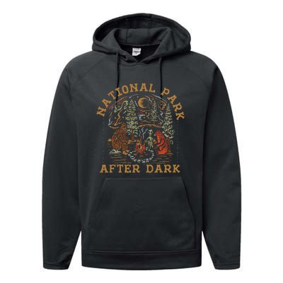 Funny National Park After Dark Performance Fleece Hoodie