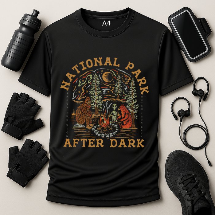 Funny National Park After Dark Cooling Performance Crew T-Shirt