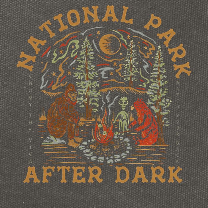 Funny National Park After Dark Cotton Canvas Backpack