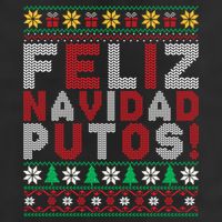 Feliz Navidad Putos Ugly Sweater Christmas Funny 7 Panel Mesh Trucker Snapback Hat