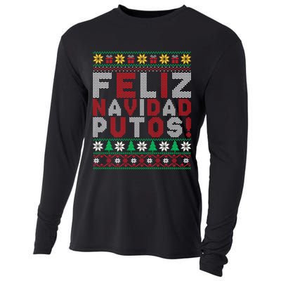 Feliz Navidad Putos Ugly Sweater Christmas Funny Cooling Performance Long Sleeve Crew