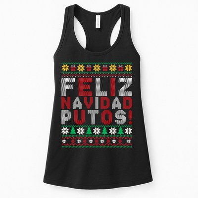 Feliz Navidad Putos Ugly Sweater Christmas Funny Womens Tank Top