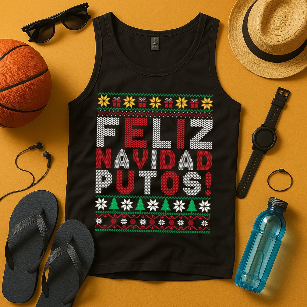 Feliz Navidad Putos Ugly Sweater Christmas Funny Tank Top